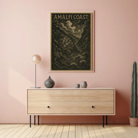 Amalfi Coast Poster Wall Art 18x24 Coastal Seascape Decor