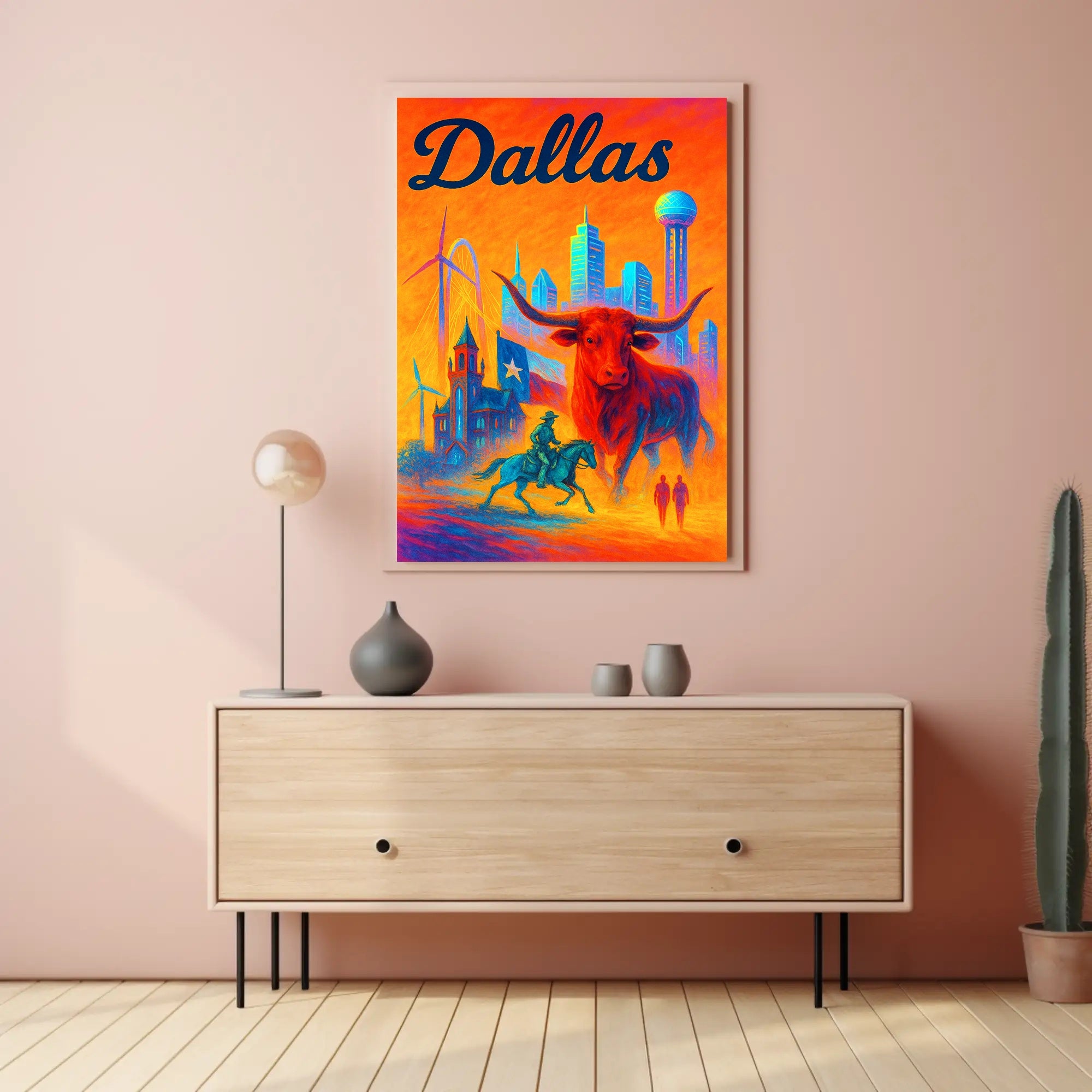 Dallas - Vibrant Cityscape Poster PosterGoat