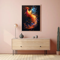 Majestic Phoenix in Flight: Mystical Art Poster