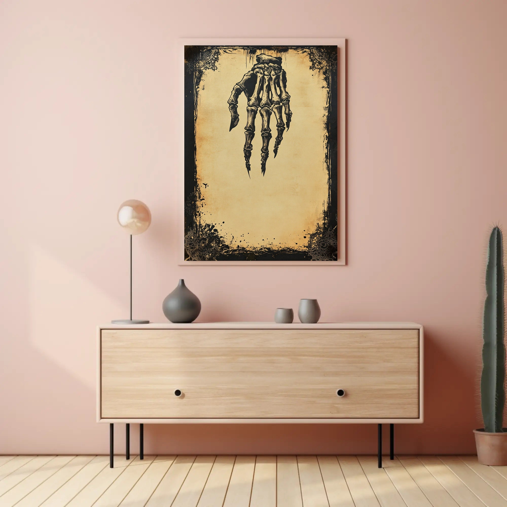 Skeleton Hand Art Poster