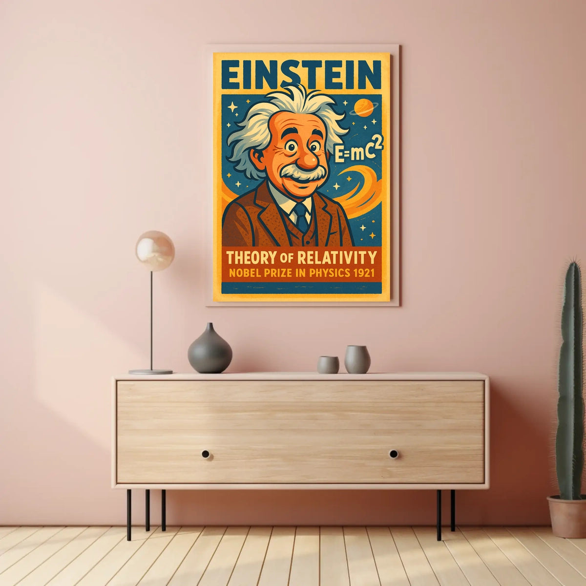Albert Einstein Relativity Scenic Inspiration Poster