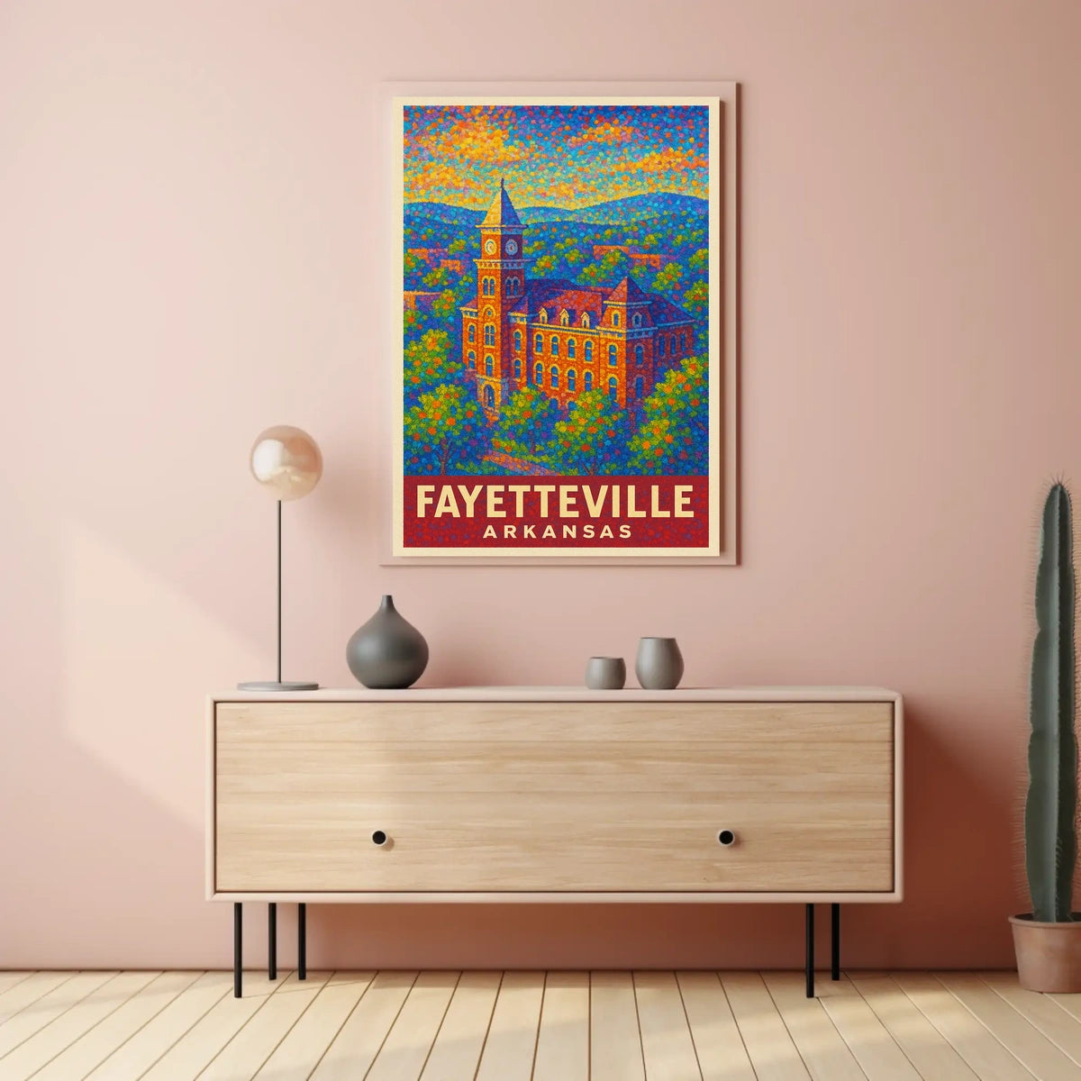 Fayetteville Landmark Pointillism Heritage Poster