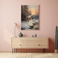 Winter Cabin Retreat Poster