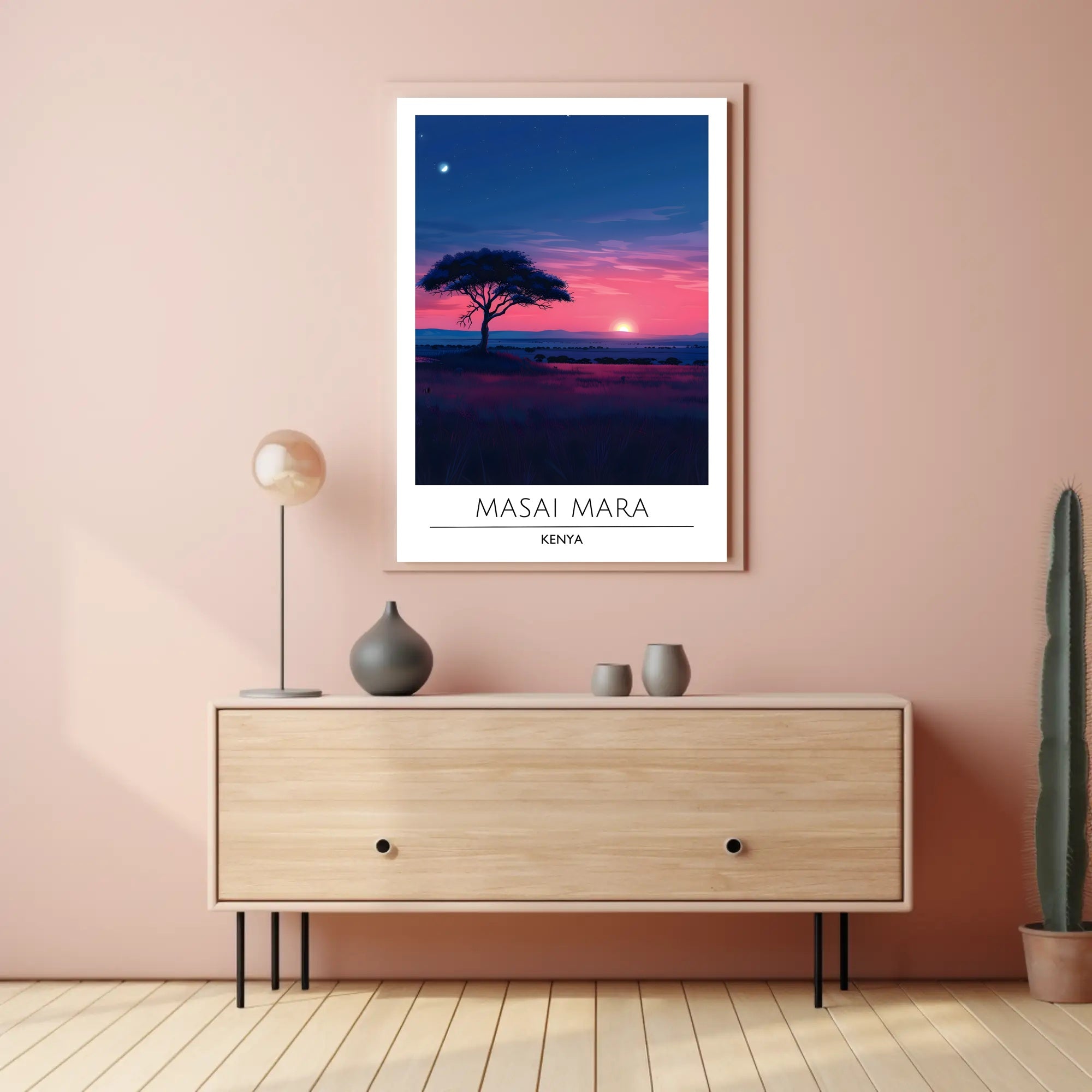 Masai Mara Sunset Travel Poster