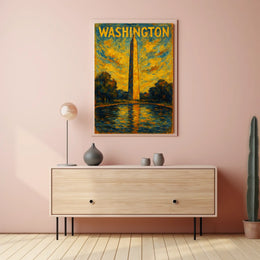 Washington Monument At Sunset Poster