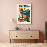 California The Golden State Wall Art Print PosterGoat