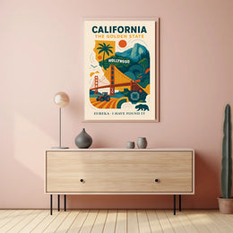 California The Golden State Wall Art Print PosterGoat