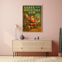 North Pole Gym Vintage Christmas Sports Poster