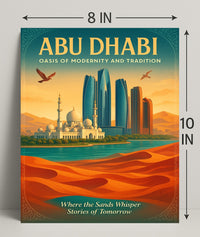 Abu Dhabi Fusion of Tradition and Progress Urban or Cityscape Poster