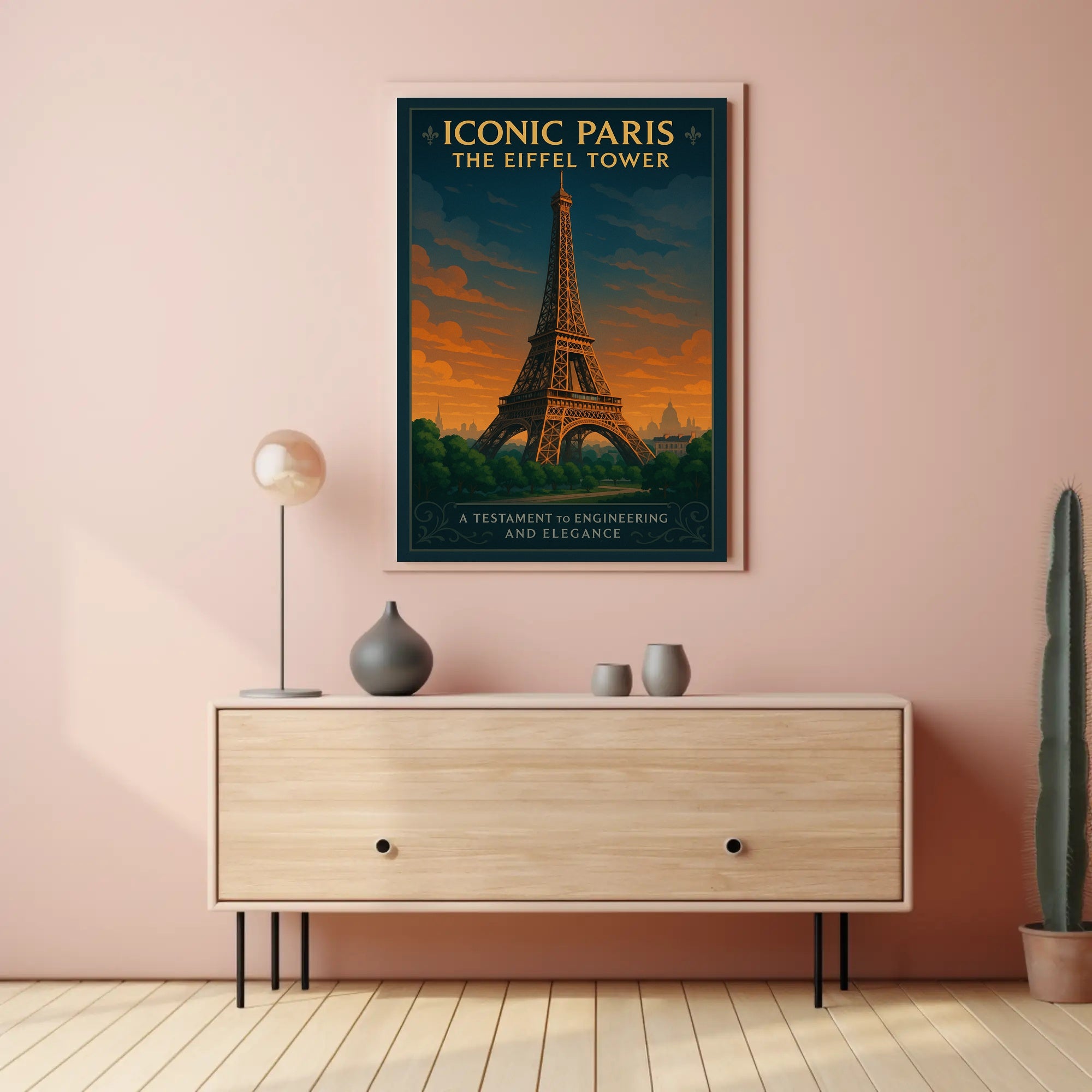 Iconic Paris Eiffel Tower Wall Art Print PosterGoat