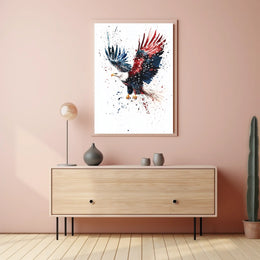 powerful bald eagle flying Poster