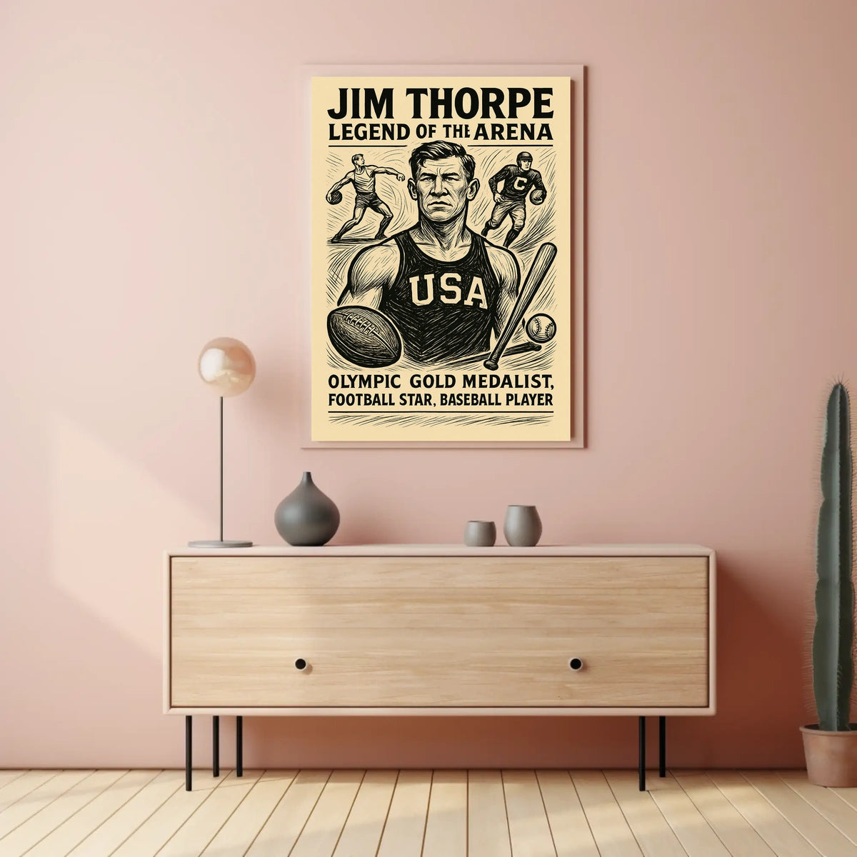 Jim Thorpe Iconic Sports Legend Poster