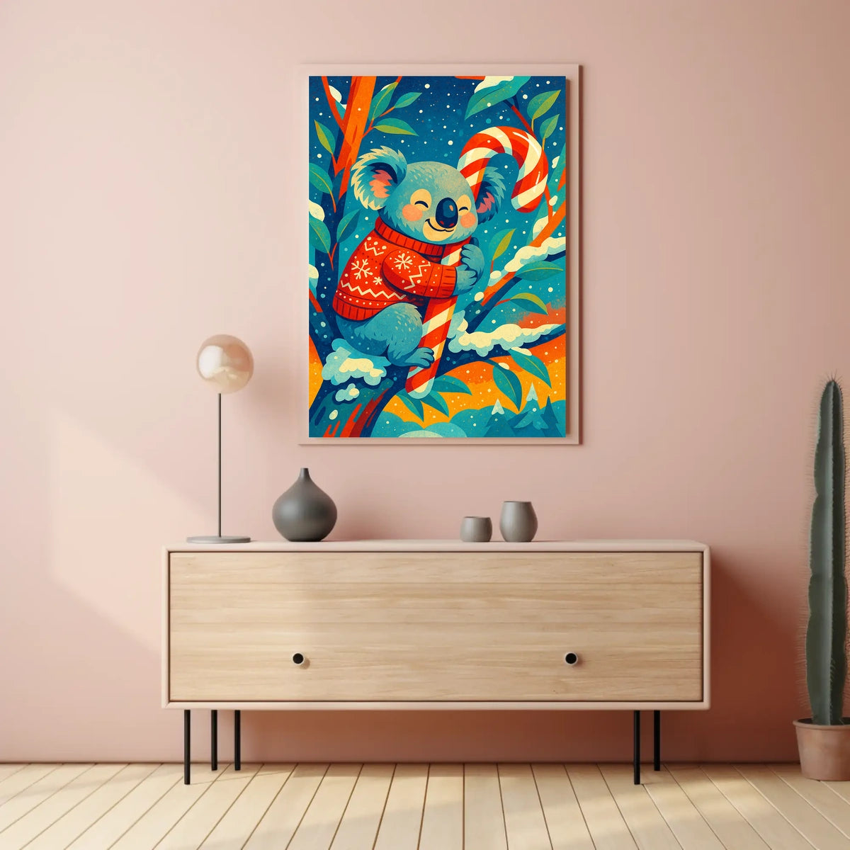 Cozy Koala Christmas Poster