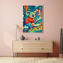Cozy Koala Christmas Poster