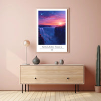 Niagara Falls Sunset Travel Poster