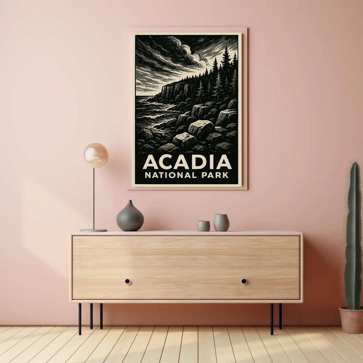 Acadia National Park Wanderlust Vintage Travel Poster