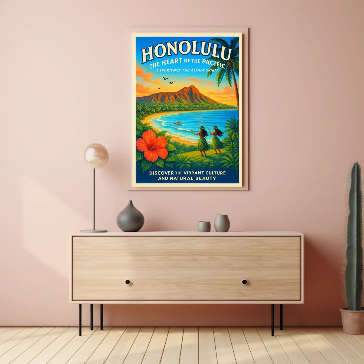 Honolulu The Heart of the Pacific Poster