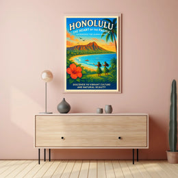 Honolulu The Heart of the Pacific Poster