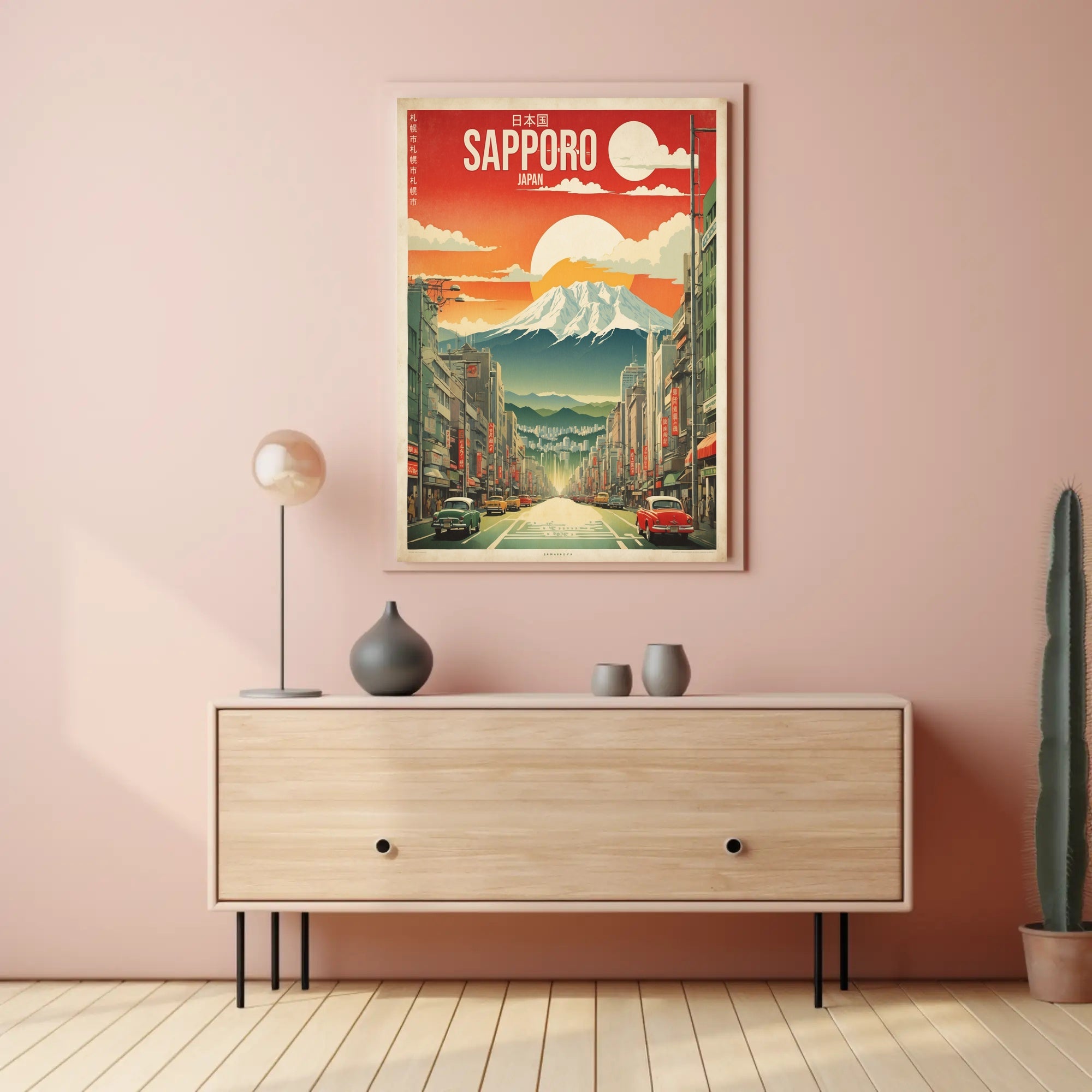 Retro Sapporo Japan Scene Vintage Travel Poster
