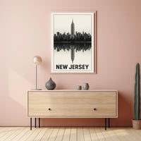 New Jersey Skyline Reflection Poster