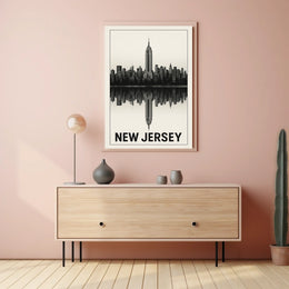 New Jersey Skyline Reflection Poster