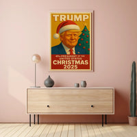 The poster features an individual wearing a Santa hat, suggesting a Christmas theme. Travel Poster
