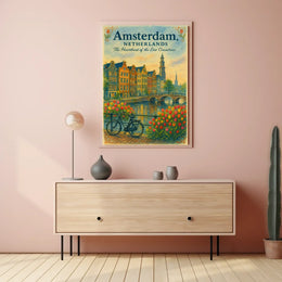 Amsterdam Heartheat Travel Poster