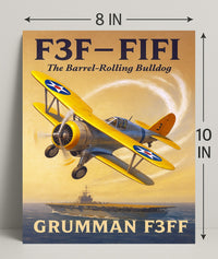 F3F-FIFI The Barrel-Rolling Bulldog Poster PosterGoat