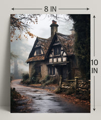 Enchanted Cottage In The Mist Poster