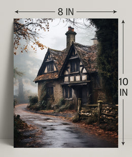 Enchanted Cottage In The Mist Poster