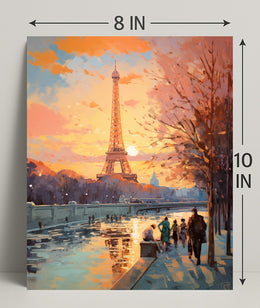 Parisian Sunset Stroll Poster