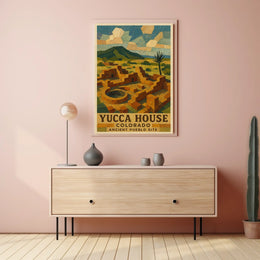 Yucca House Pueblo Site Cultural Heritage Desert Landscape Poster