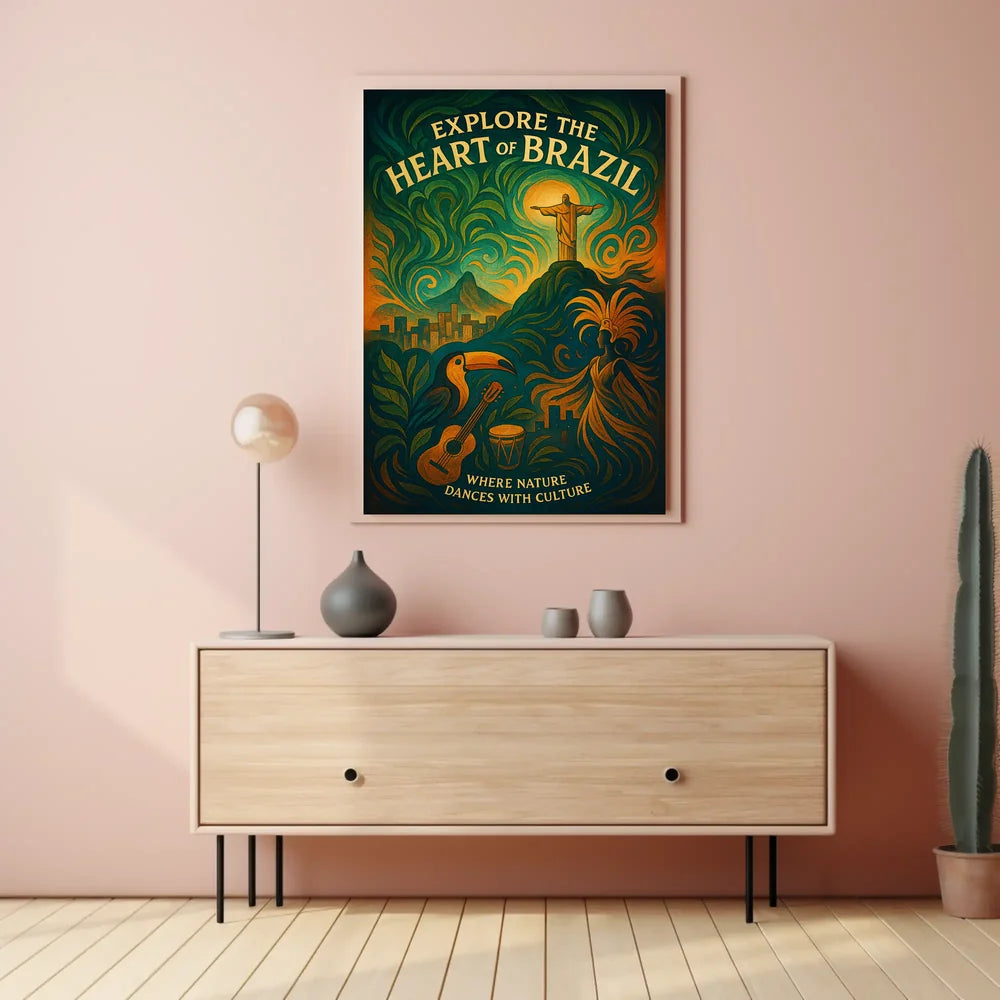Brazilian Vibrance Travel Poster PosterGoat