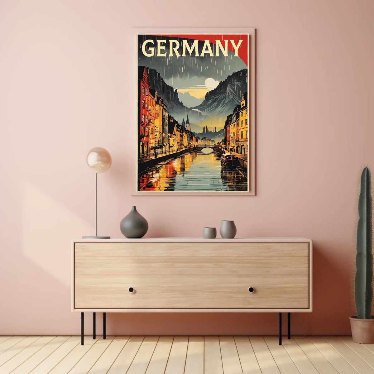 Germany Scenic Rainy Cityscape Poster