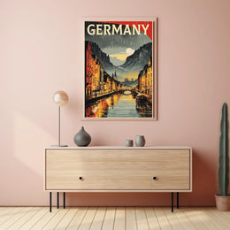 Germany Scenic Rainy Cityscape Poster