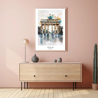 Brandenburg Gate Watercolor Art Print: Urban or Cityscape Poster PosterGoat