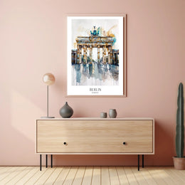 Brandenburg Gate Watercolor Art Print: Urban or Cityscape Poster PosterGoat