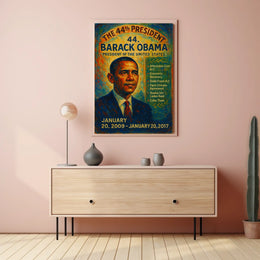 Barack Obama Presidential Portrait Commemorative Historical Poster