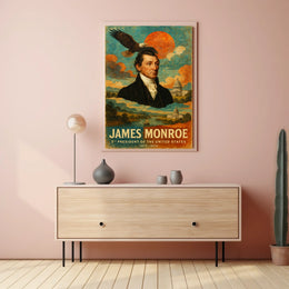 James Monroe 5th President of the United States Layered Digital Collage Poster