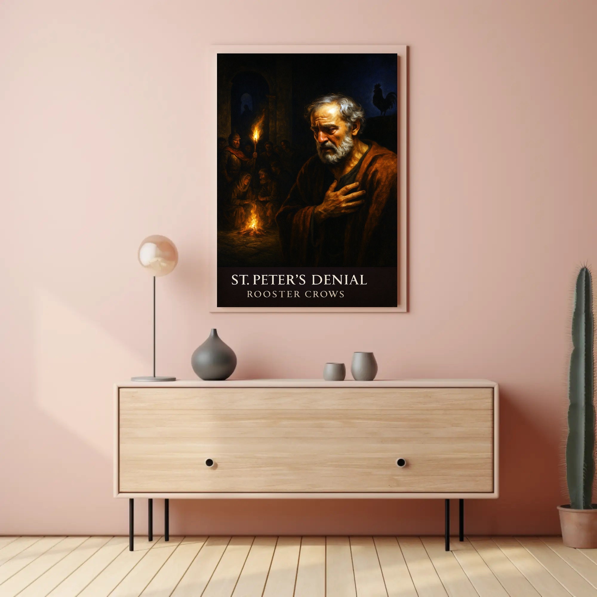 St. Peter’s Denial Rooster Crows Poster PosterGoat