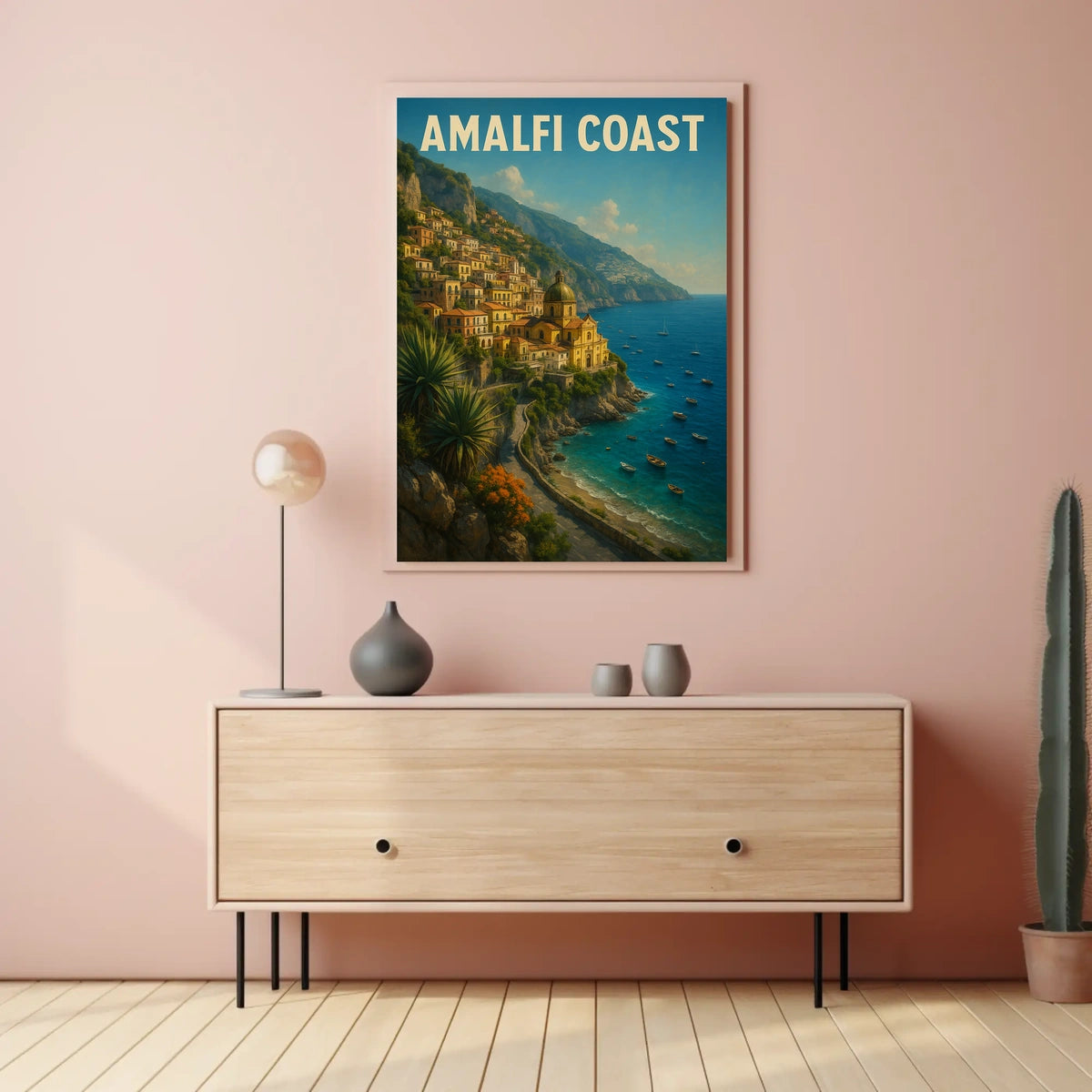 Amalfi Coast Poster Wall Art for Coastal Decor Lovers