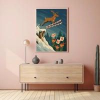 Reindeer Ski Jump Poster