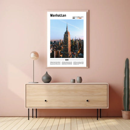Manhattan Skyline Empire State Building Travel Poster