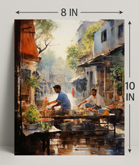 Street Market Morning Poster
