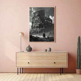 Roman Colosseum Post-Apocalyptic Warrior Art Poster