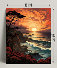Sunset Over The Ocean Poster