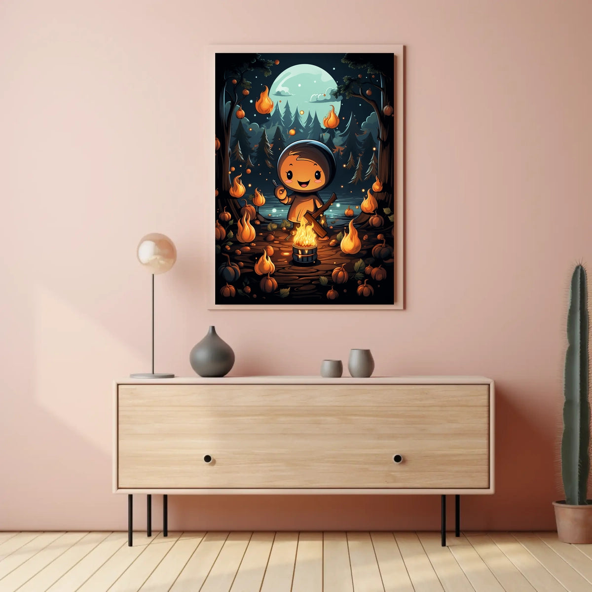 Enchanted Forest Campfire Poster