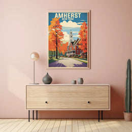 Serene Autumn Scene in Amherst Travel Poster