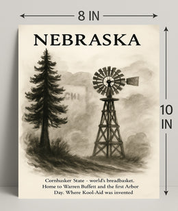 Nebraska The Cornhusker State Poster PosterGoat
