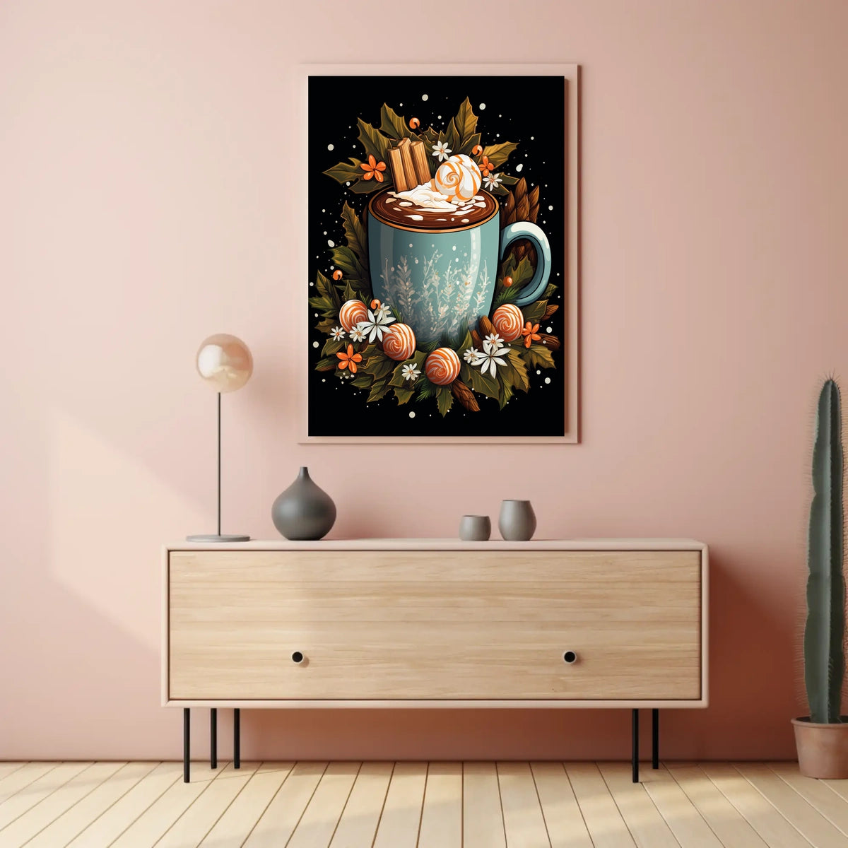 Cozy Seasonal Beverage Art Poster - Abstract or Artistic Poster